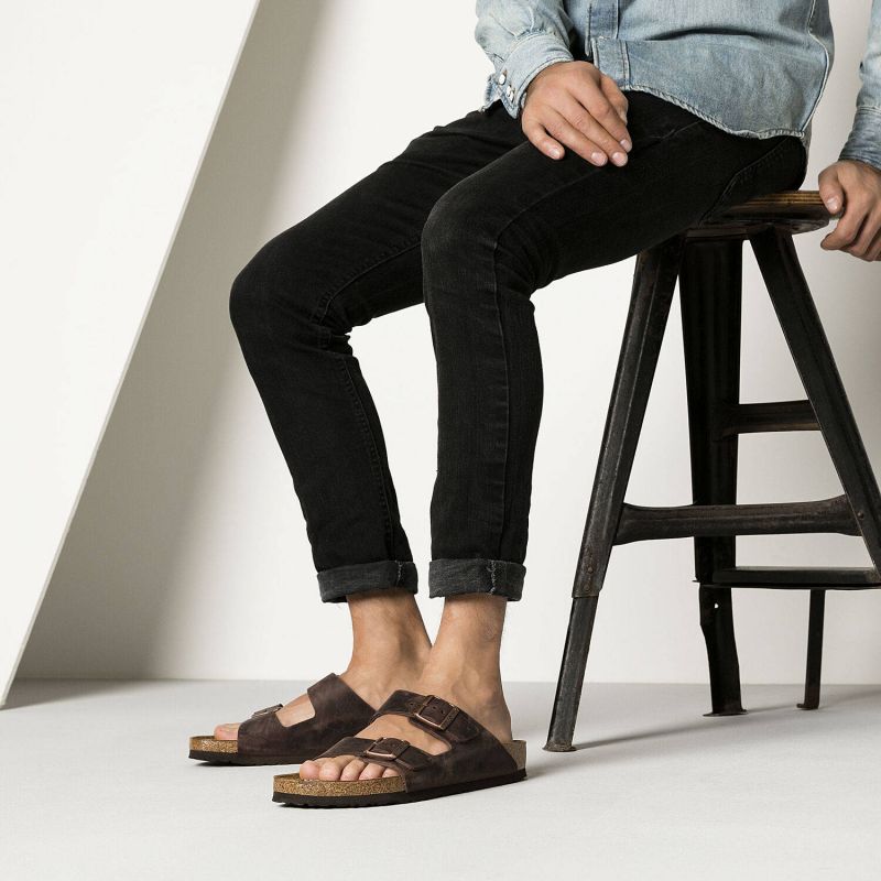 Women's/men's brown Birkenstock Arizona Nubuck Habana narrow flip-flops (52533) Footwear/Lifestyle/Birkenstock/Klapki/chodaki Birkenstock