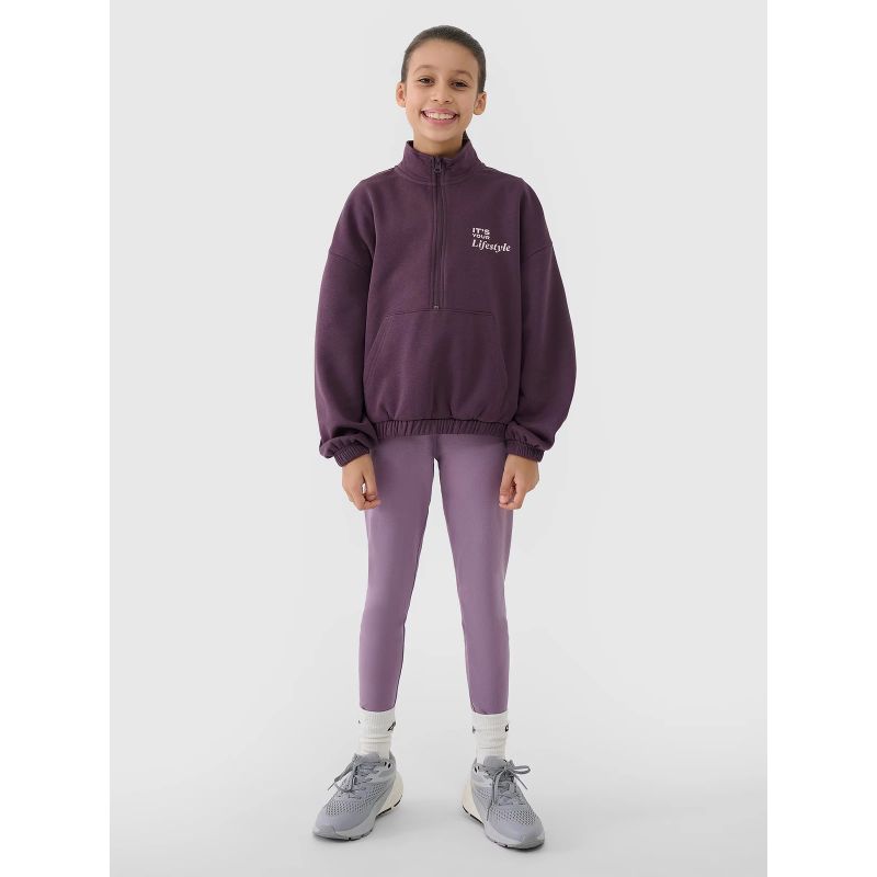 Girls' sweatshirt without zipper, without hood 4F 4FJRSS25TSWSF2058-50S *Kategoria tymczasowa Your Sports Performance