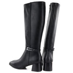 Black Sergio Leone KZ-31-S women's leather high-heeled boots
