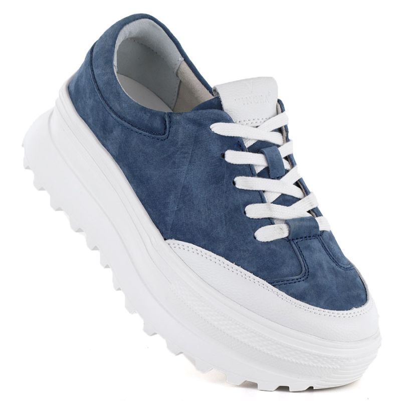 Women's blue leather platform shoes Vince Vinceza