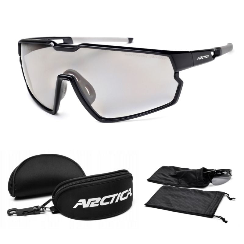 Arctica UV400 Black Photochromatic Polarized Sunglasses + Case - S-333FP Odzież/Okulary Your Sports Performance