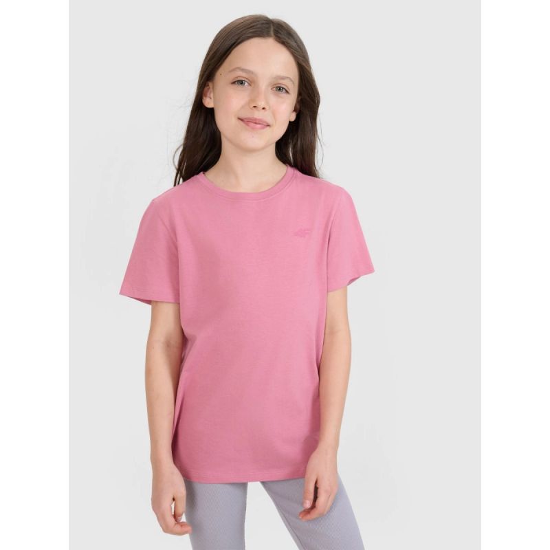 Regular plain girls' T-shirt 4F 4FJWSS25TTSHF2177-56S *Kategoria tymczasowa Your Sports Performance