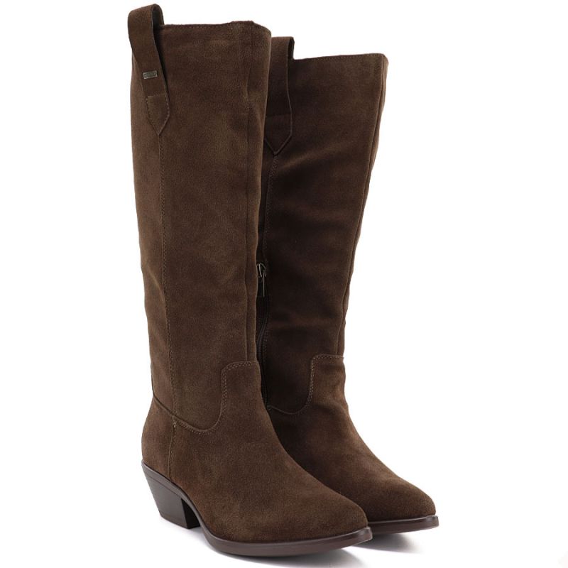 Women's leather cowboy boots chocolate Big Star UU274521