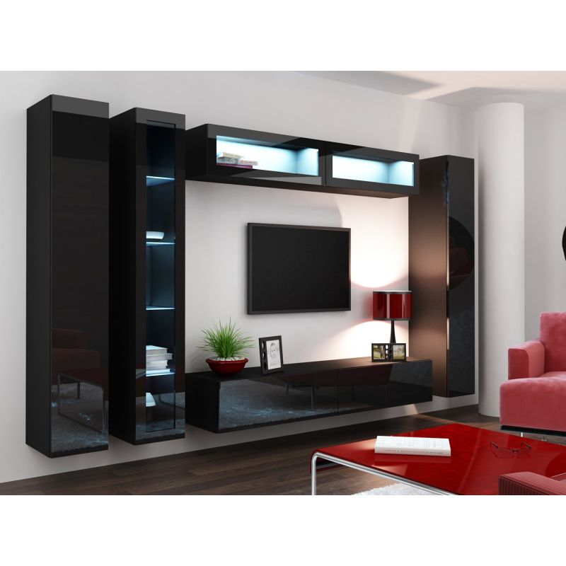 VIGO glass display cabinet '180' 180/40/30 black/black polished Bufety i witryny/Bufety i witryny na drewnianej podstawie Your Sports Performance