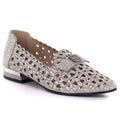 Women's leather openwork taupe shoes Vinceza 99205 Vinceza