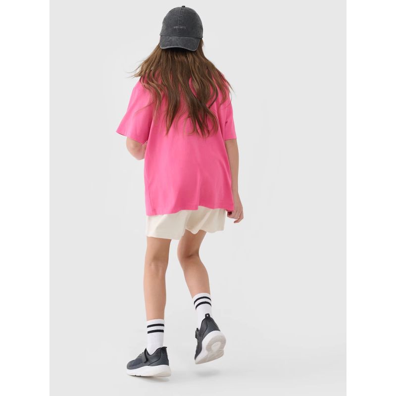 Girls' oversize plain T-shirt 4F 4FJWSS25TTSHF1851-54S *Kategoria tymczasowa Your Sports Performance