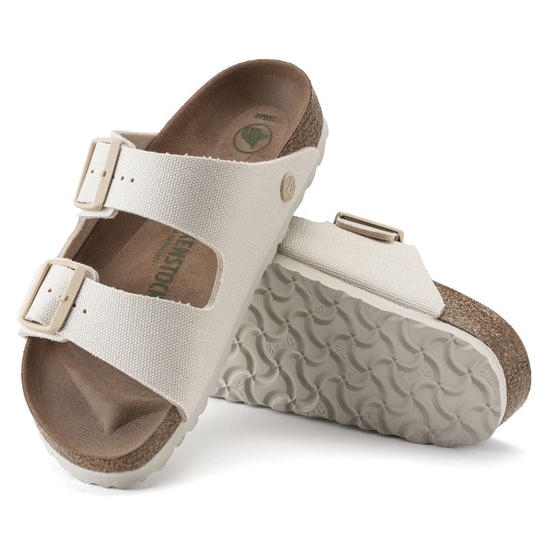 Birkenstock Arizona Vegan Women Textile Narrow Eggshell Flip-Flops for Narrow Feet Vegan (1022679) Footwear/Lifestyle/Brinkenstock/Klapki/chodaki Birkenstock