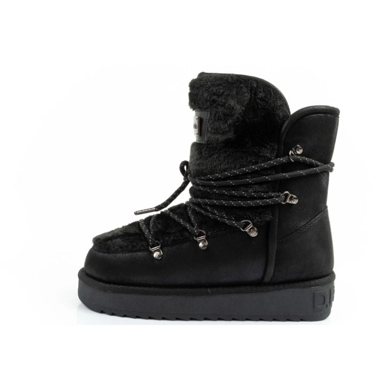D.Franklin women's winter snow boots, fashionable fur lining, black D.Franklin