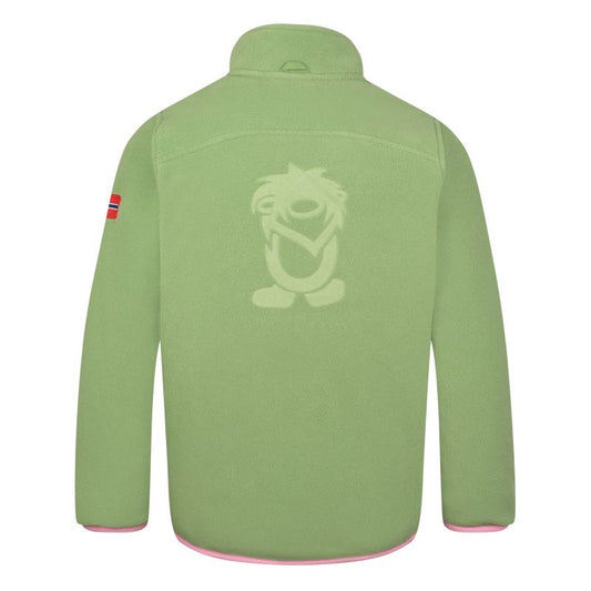 Trollkids Girls Oppdal Jacket XT sporty fleece jacket with zip, green (415-353) Trollkids