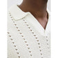 Jack&Jones men's T-shirt JORPAROS KNIT ESTER SS CROCHET POLO 12272562 SEA SALT Jack&Jones