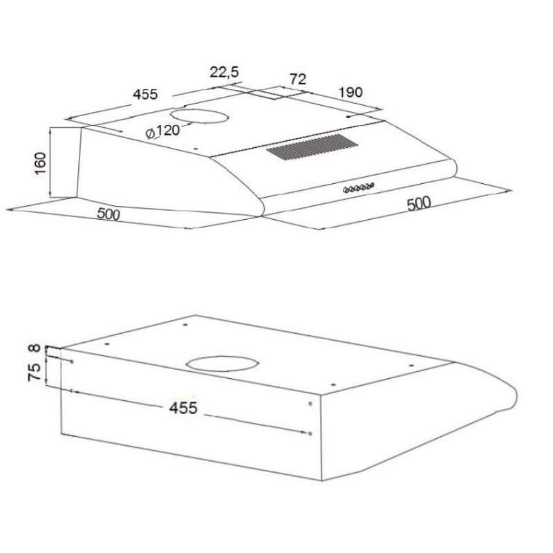 Under-cabinet hood AKPO WK-7 P 3050 GRAY (500mm; gray color) AGD - Produkty/Okapy kuchenne Your Sports Performance