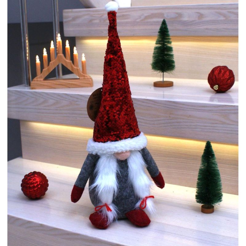 DECORATIVE gnome with magic sequins 35cm gray Home and Garden/Equipment Your Sports Performance