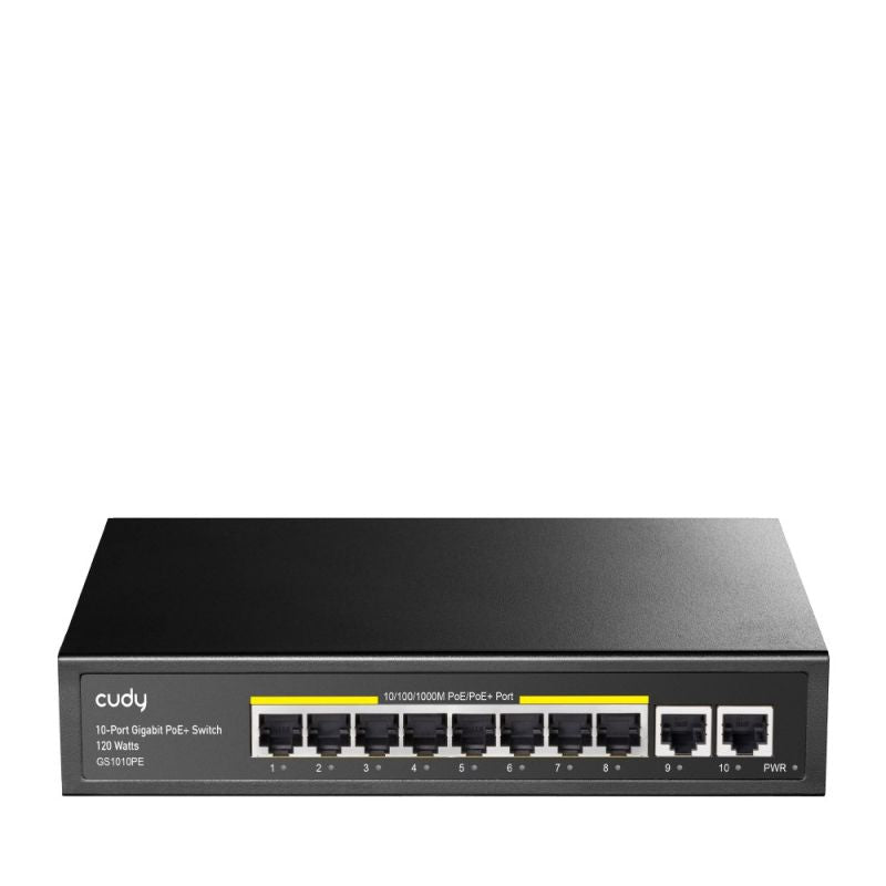 Switch CUDY GS1010PE 8-Port Gigabit PoE+ 120W 2xGbE Uplink Komunikacja i łączność/Switch-e Your Sports Performance