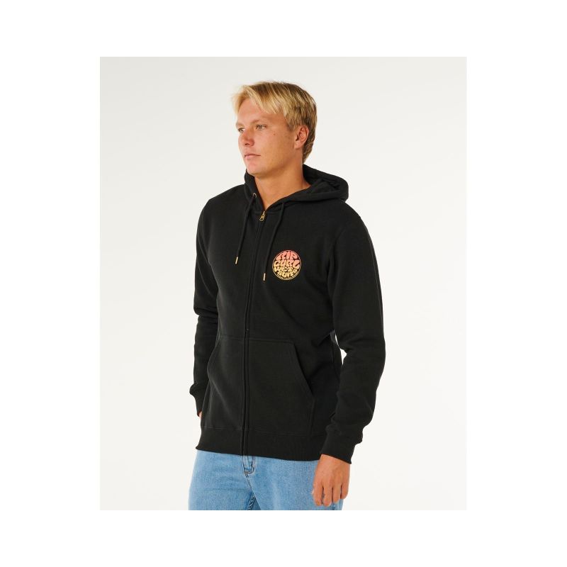 RIP CURL Wettie Passage Icon Zip Thru Men's Sweatshirt Black