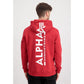Alpha Industries Men's Back Print Hoody Speed Red Kangaroo Graphic Hoodie (178318-328) In preparation Your Sports Performance