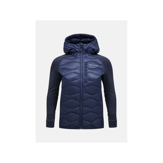 Peak Performance W Helium Down Hybrid Hood Navy Blue Down Jacket Import z PMSport Your Sports Performance