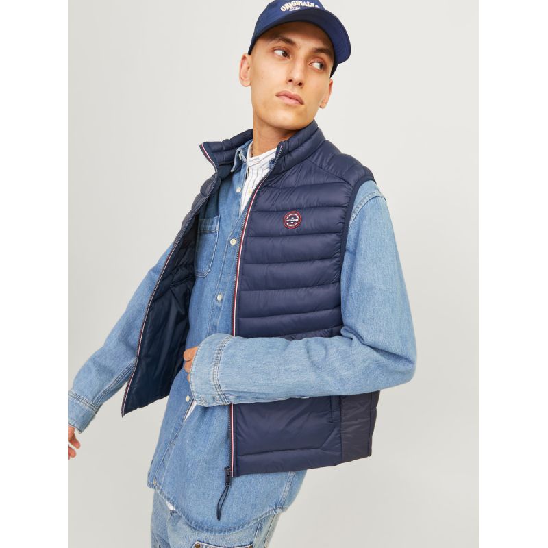 Jack & Jones JJEMULTI BODYWARMER COLLAR NOOS 12258457 NAVY BLAZER/TRUE RED To be categorized Your Sports Performance