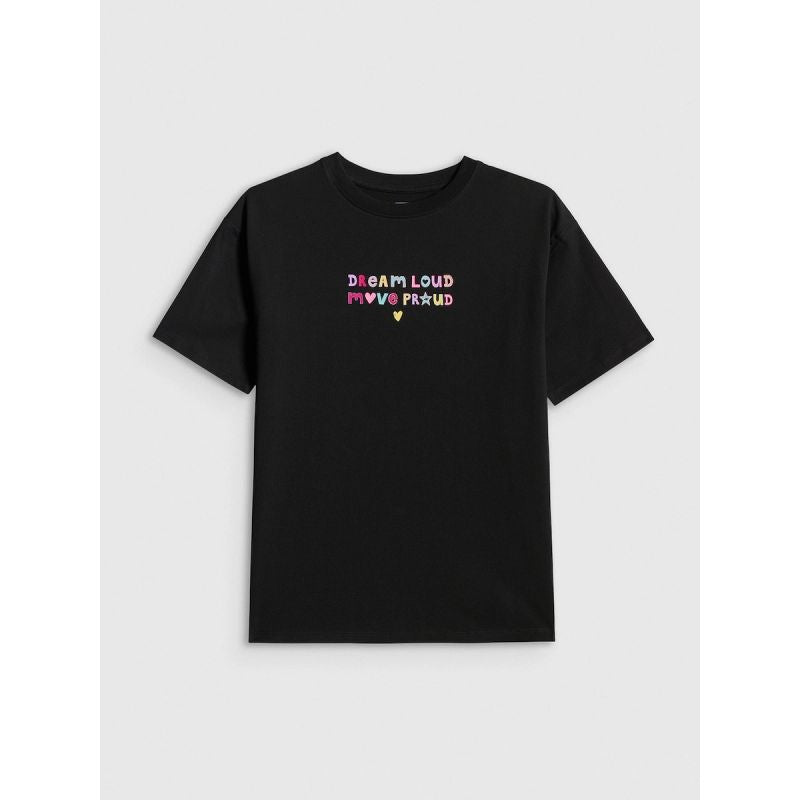 Girls' loose T-shirt with print 4F 4FJRSS26TTSHF4137-20S 4f