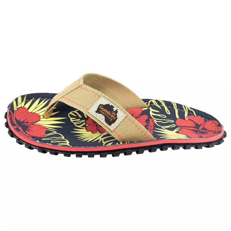 Gumbies Islander Denim Hibiscus Flip-Flops GU-FFISL109 Footwear/Lifestyle/Gumbies Your Sports Performance