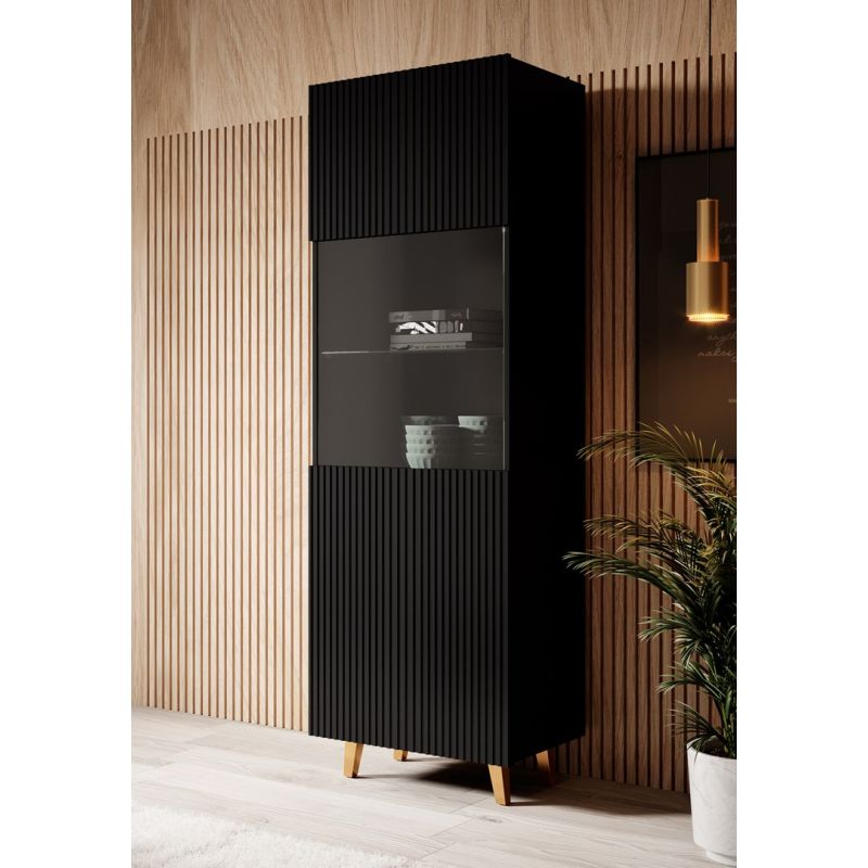 PAFOS display cabinet 60x40x182 black matt Bufety i witryny/Bufety i witryny na drewnianej podstawie Your Sports Performance