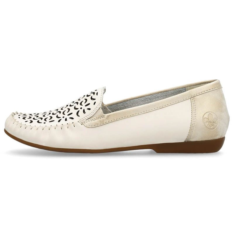 Rieker W RKR658 comfortable leather openwork shoes, beige Fashion/Footwear Your Sports Performance