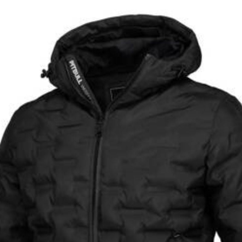 PIT BULL CARVER men's spring jacket black with hood - 52010490000 Odzież/Odzież na co dzień Your Sports Performance