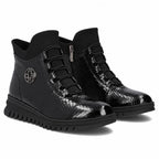 Black Patent Leather Women’s Ankle Boots Filippo DBT8075