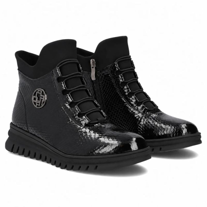 Black Patent Leather Women’s Ankle Boots Filippo DBT8075