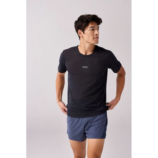 Men's High Point Short Sleeve 2.0 Running Shirt Black Brooks/Koszulki Your Sports Performance