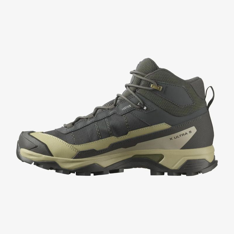 Salomon X Ultra 5 Mid GTX hiking shoes - peat/gray green/blue Footwear Your Sports Performance