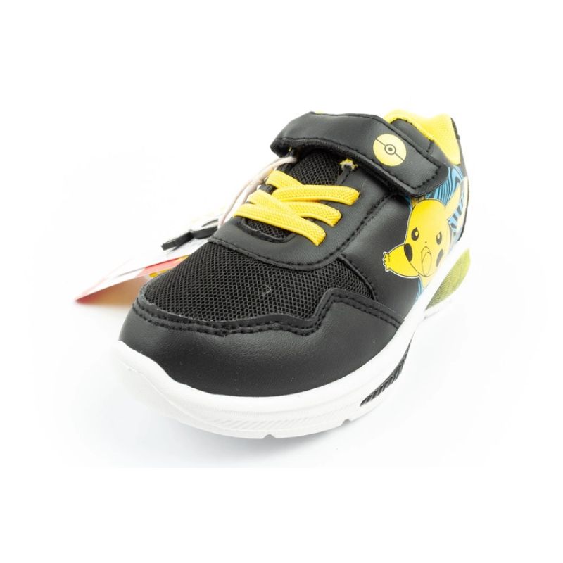 Leomil Pokemon children's sports shoes sneakers lightweight with velcro black yellow Leomil