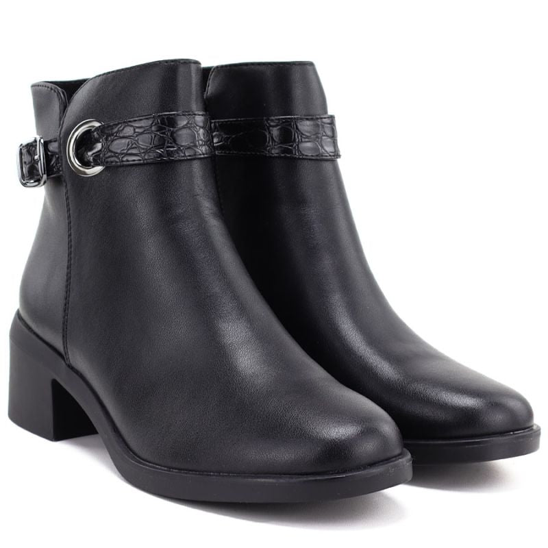 Women's leather ankle boots with insulated sole, black Sergio Leone BT-25-S