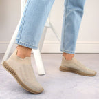 D&A W OLI257A beige slip-on sneakers with rhinestones Footwear/Lifestyle/S.Barski Your Sports Performance