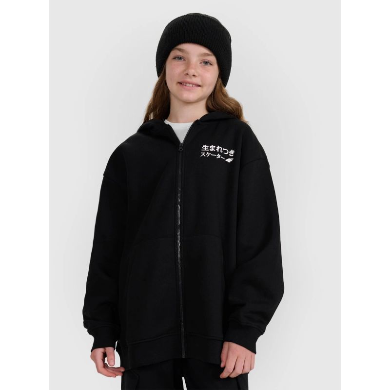 Girls' sweatshirt with a hood, 4F 4FJRAW25TSWSF2516-20S 4f