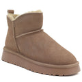 Women's leather ankle boots with beige platform snow boots Vinceza 97961