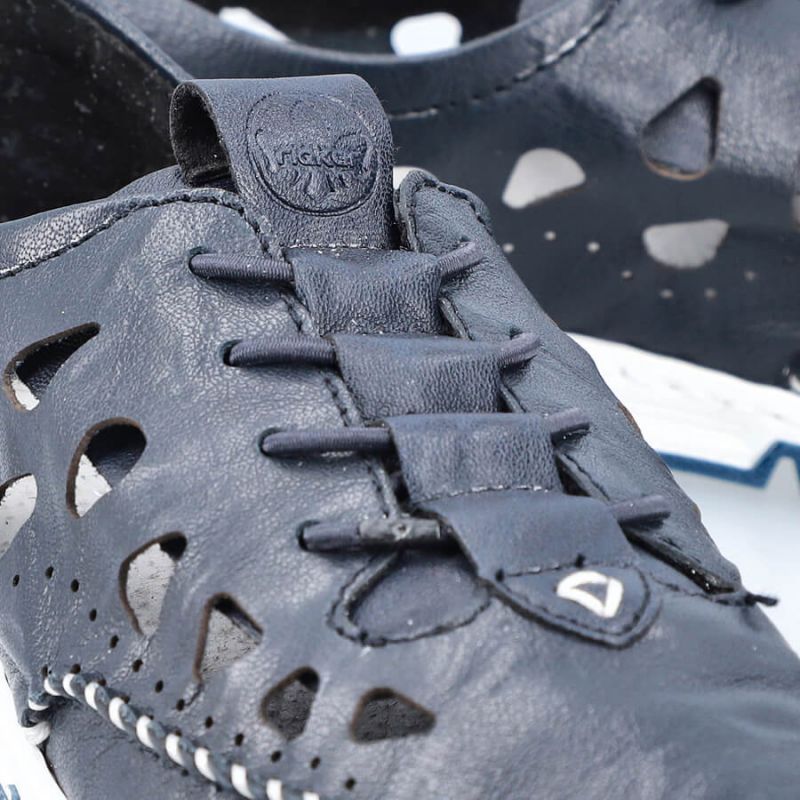 Leather openwork shoes Rieker W RKR652, navy blue Footwear/Lifestyle/Rieker Your Sports Performance