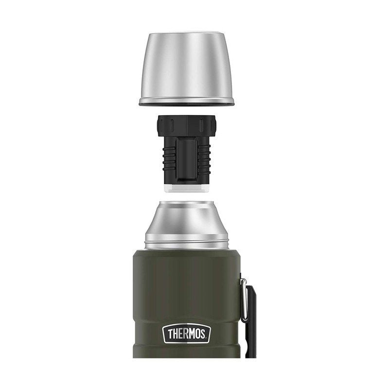 Thermos with drink holder 470 ml THERMOS - army green AGD - Produkty/Termosy i kubki termiczne Your Sports Performance