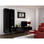 VIGO glass display cabinet '180' 180/40/30 black/black polished Bufety i witryny/Bufety i witryny na drewnianej podstawie Your Sports Performance