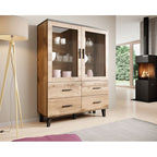 LOTTA 120 2D4S display cabinet wotan + matt black Bufety i witryny/Bufety i witryny na drewnianej podstawie Your Sports Performance