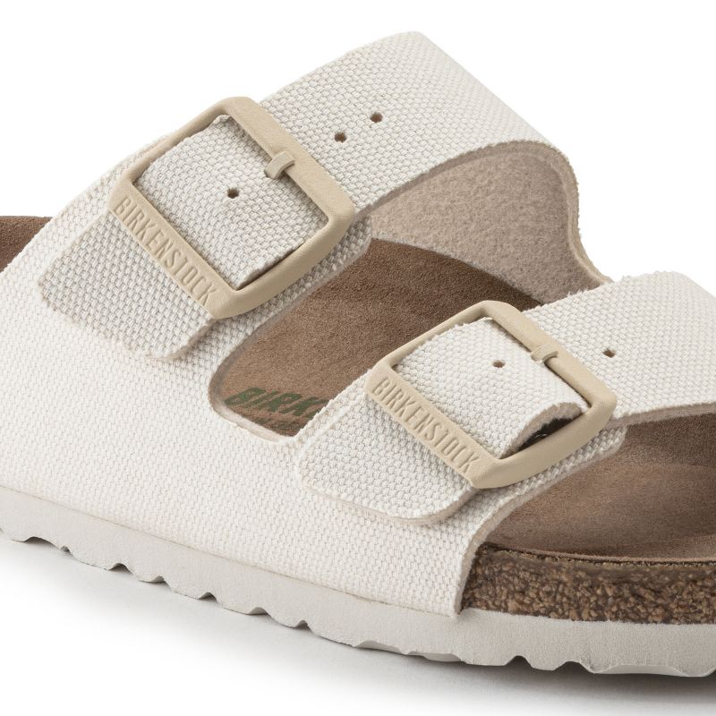 Birkenstock Arizona Vegan Women Textile Narrow Eggshell Flip-Flops for Narrow Feet Vegan (1022679) Footwear/Lifestyle/Brinkenstock/Klapki/chodaki Birkenstock