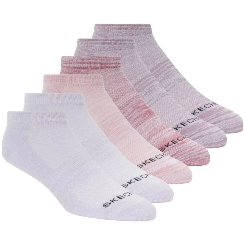 Skechers 6pk Womens Non Terry Low Cut Socks S108498-PNK Pink 36-40 In preparation Your Sports Performance