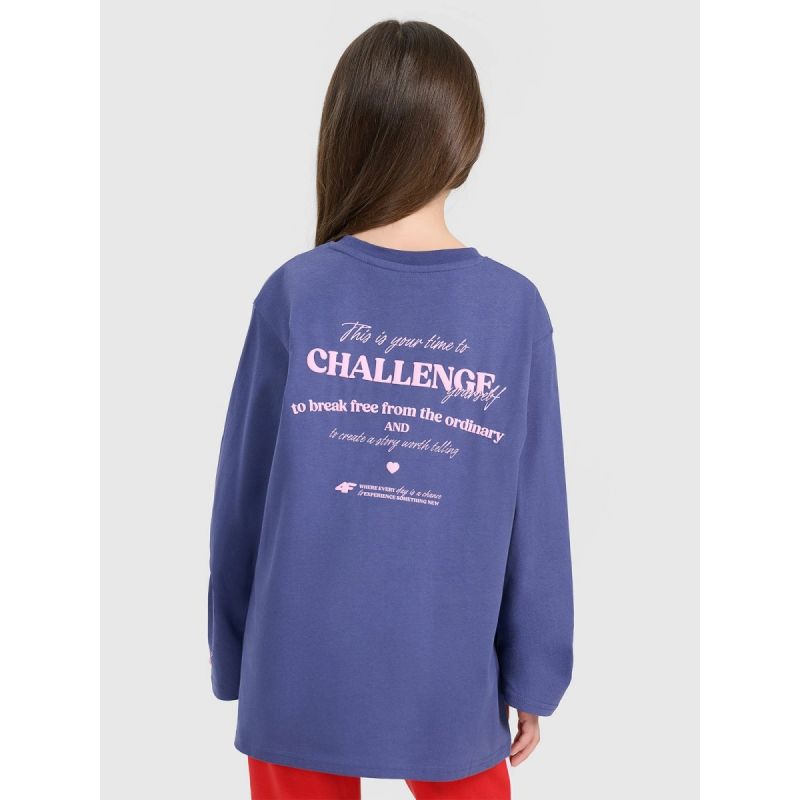 Oversized longsleeve with print for girls 4F 4FJRAW25TLONF589-33S 4f