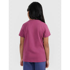 Girls' regular-fit plain T-shirt 4F 4FJRAW25TTSHF3233-50S