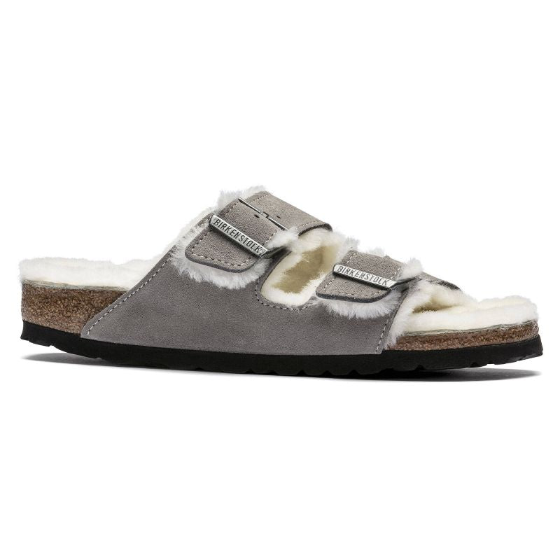 Women's/men's insulated flip-flops Birkenstock Arizona Shearling Stone Coin suede with lamb's wool narrow (1017403) Footwear/Lifestyle/Birkenstock/Klapki/chodaki Birkenstock