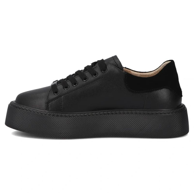 Women's leather platform sneakers, black, Filippo DP6119