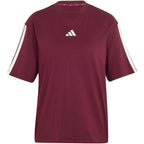 Women's adidas Essentials 3-Stripes Boyfriend T-Shirt in Burgundy KF6287