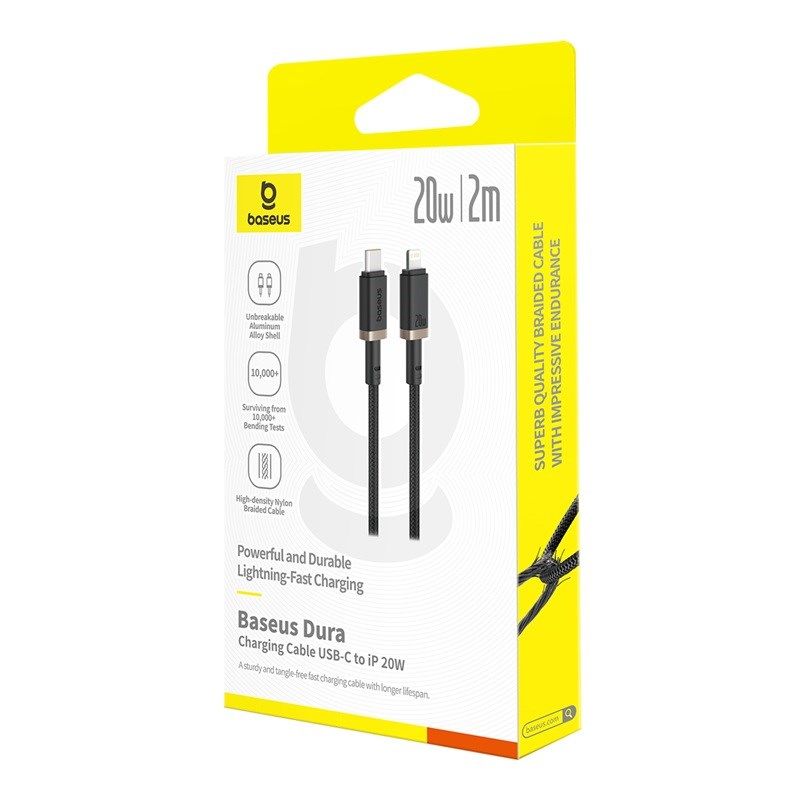 Baseus Dura Type C Cable 20W 2m (Black and Gold) In preparation Your Sports Performance
