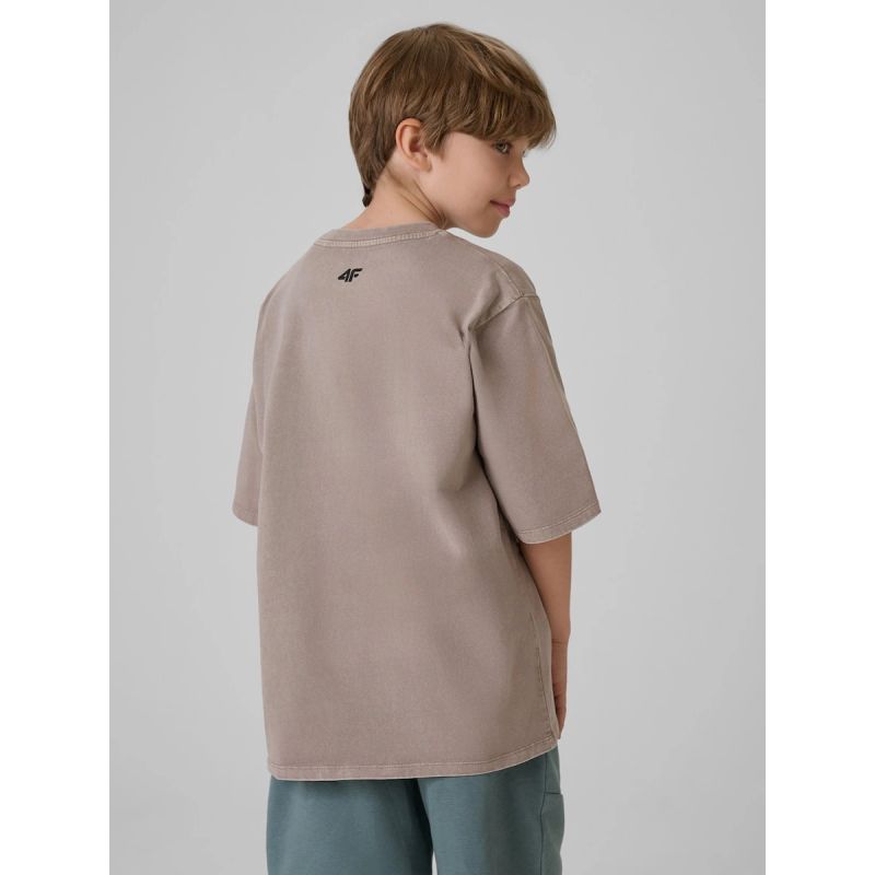 Boy's loose T-shirt with print 4F 4FJRSS26TTSHM4279-25S