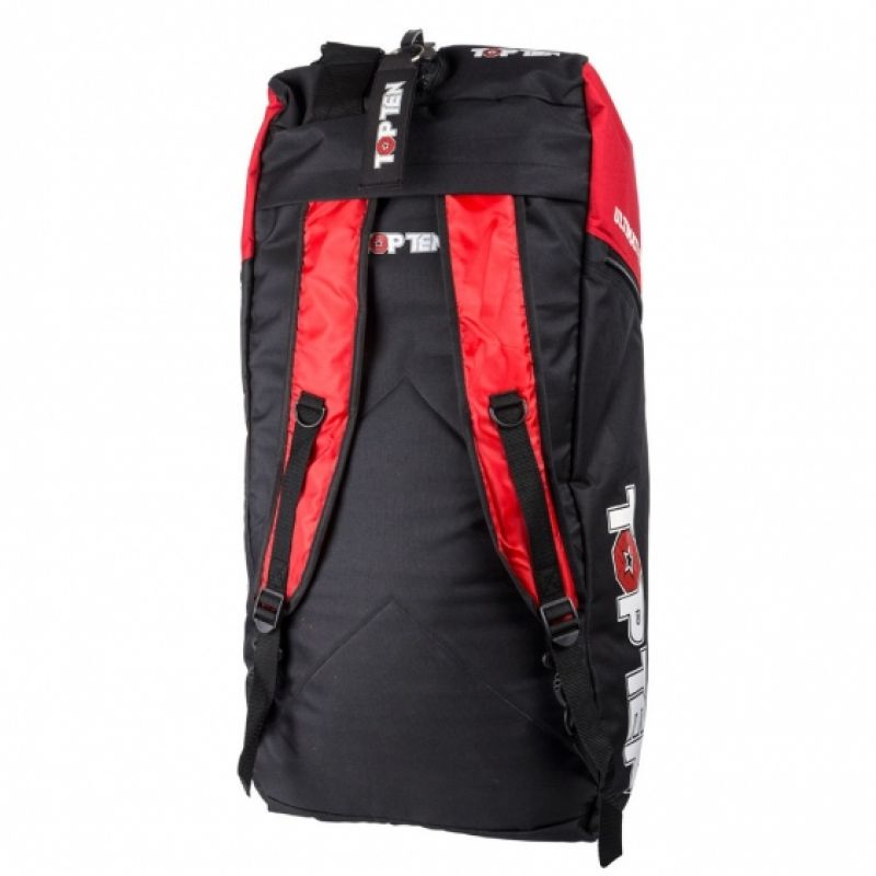 TOP TEN sports bag with backpack function 70 x 35 cm TOR-P2 MMA black and red In preparation Your Sports Performance