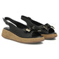 Women's leather wedge sandals with openwork black Filippo DS7582
